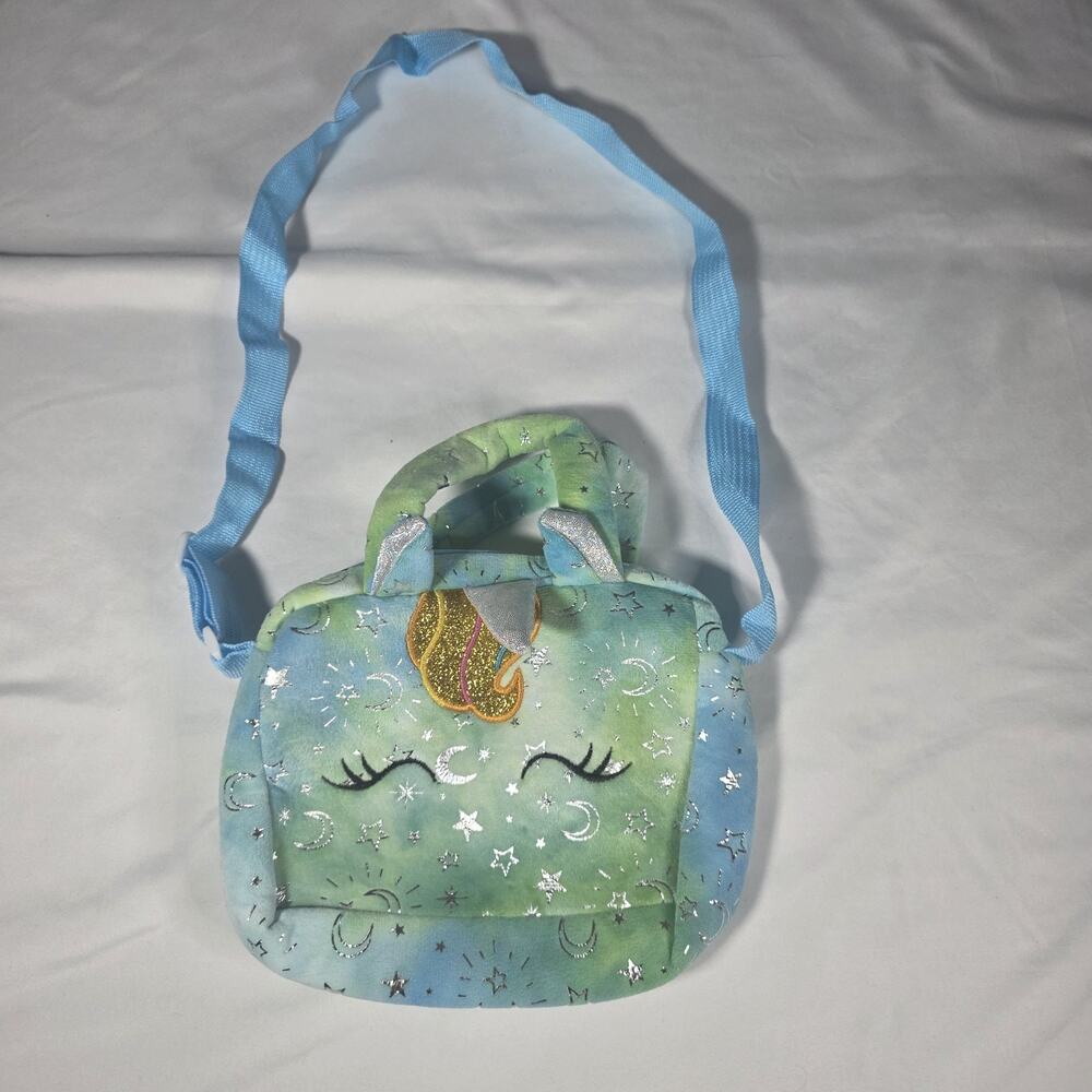 Unicorn Crossbody Purse Aqua Green Blue With Sparkles